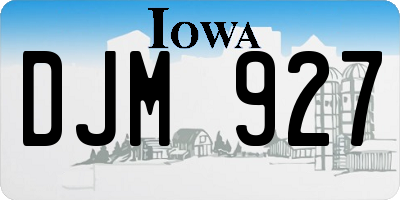 IA license plate DJM927