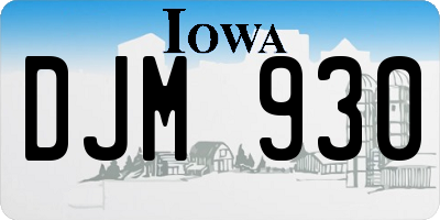 IA license plate DJM930