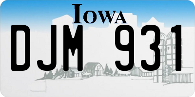 IA license plate DJM931