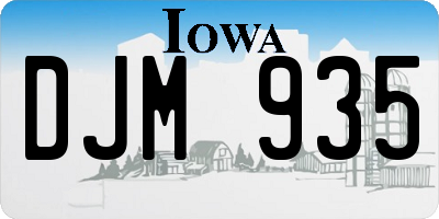 IA license plate DJM935