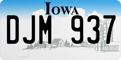 IA license plate DJM937