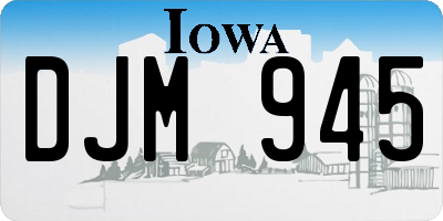 IA license plate DJM945