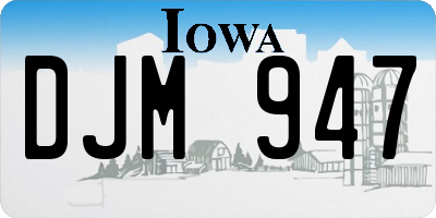 IA license plate DJM947