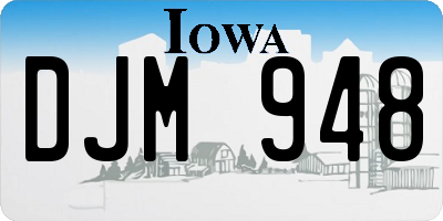 IA license plate DJM948