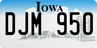 IA license plate DJM950