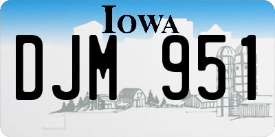 IA license plate DJM951