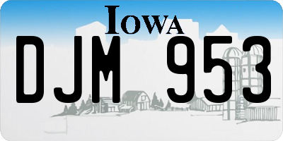 IA license plate DJM953