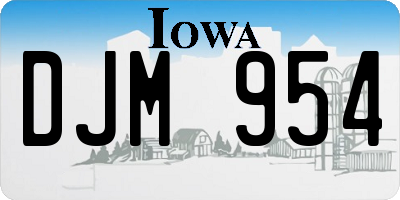 IA license plate DJM954