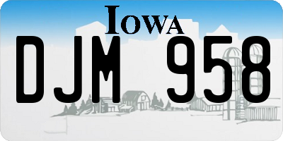 IA license plate DJM958