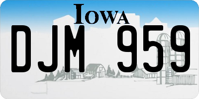 IA license plate DJM959