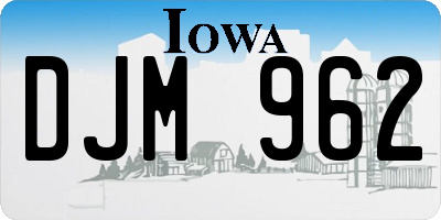 IA license plate DJM962