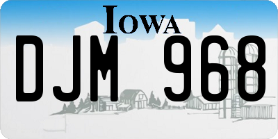 IA license plate DJM968