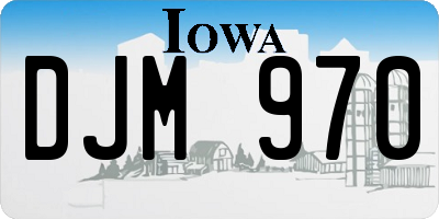 IA license plate DJM970