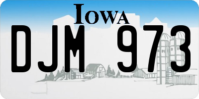 IA license plate DJM973