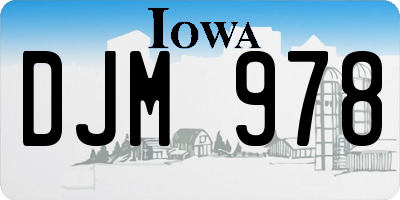 IA license plate DJM978