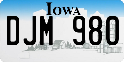 IA license plate DJM980