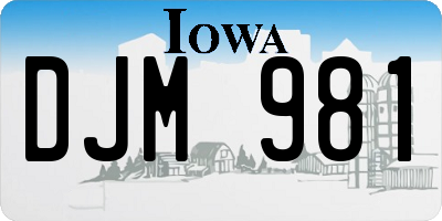 IA license plate DJM981