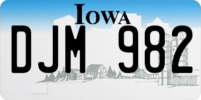 IA license plate DJM982