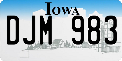 IA license plate DJM983