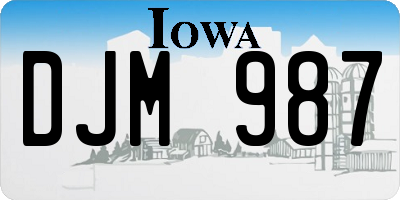 IA license plate DJM987