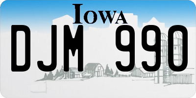 IA license plate DJM990