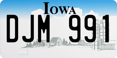 IA license plate DJM991