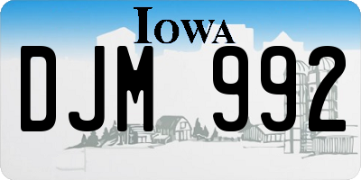 IA license plate DJM992