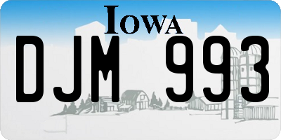 IA license plate DJM993