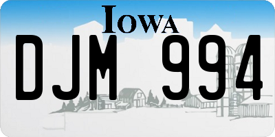 IA license plate DJM994