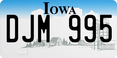 IA license plate DJM995