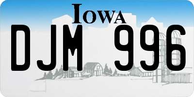 IA license plate DJM996
