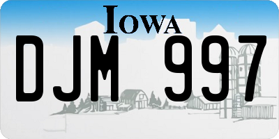 IA license plate DJM997