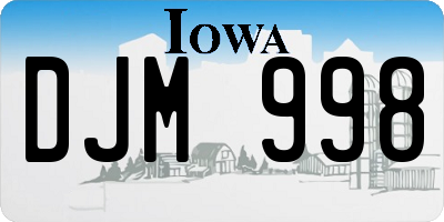 IA license plate DJM998
