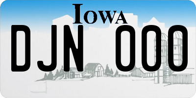 IA license plate DJN000