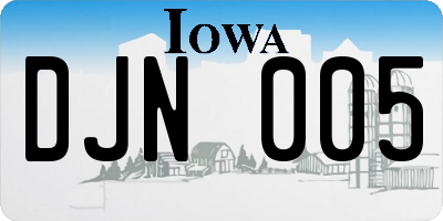IA license plate DJN005