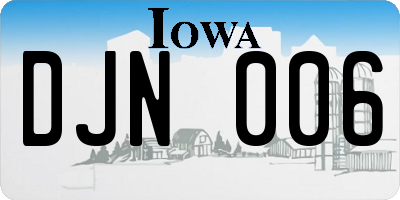 IA license plate DJN006