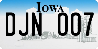IA license plate DJN007