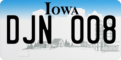 IA license plate DJN008