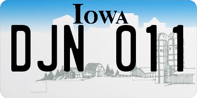 IA license plate DJN011