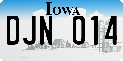 IA license plate DJN014