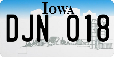 IA license plate DJN018
