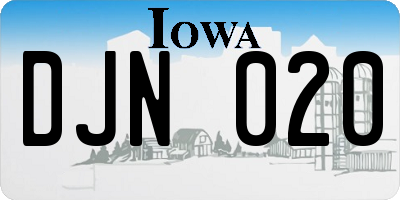 IA license plate DJN020