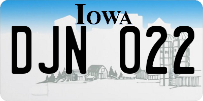 IA license plate DJN022