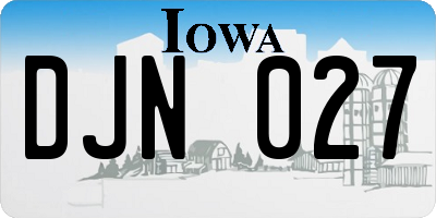IA license plate DJN027