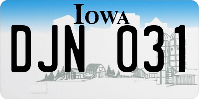 IA license plate DJN031