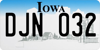 IA license plate DJN032
