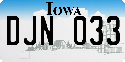 IA license plate DJN033