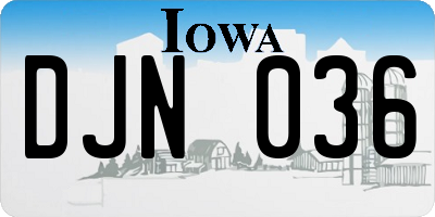IA license plate DJN036