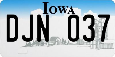IA license plate DJN037