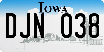 IA license plate DJN038